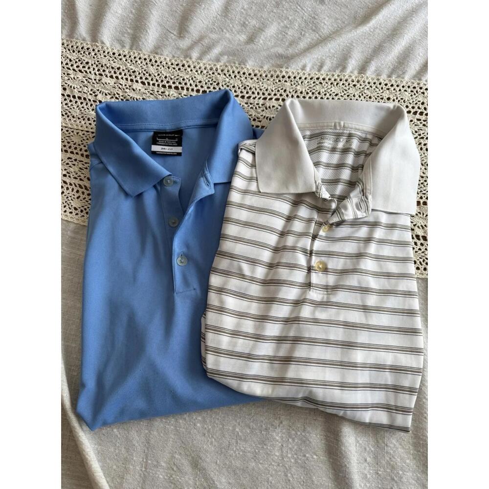 Lot of 2 Nike Golf Dri-Fit Men’s Polo Shirts Large
